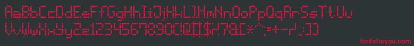 Шрифт DashDotLcd7 – красные шрифты на чёрном фоне