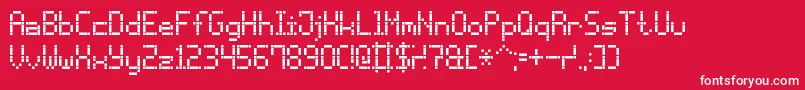 フォントDashDotLcd7 – 赤い背景に白い文字
