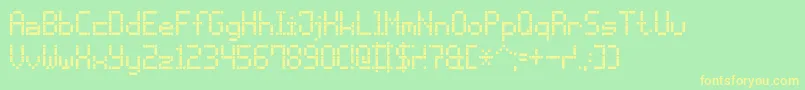 DashDotLcd7 Font – Yellow Fonts on Green Background
