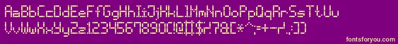 DashDotLcd7 Font – Yellow Fonts on Purple Background