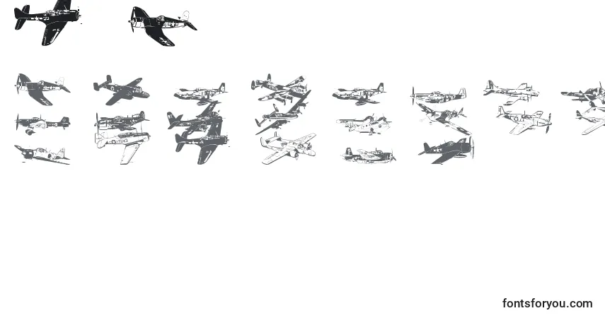 Schriftart Ww2Aircraft – Alphabet, Zahlen, spezielle Symbole