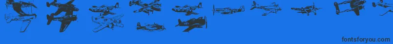 Ww2Aircraft Font – Black Fonts on Blue Background