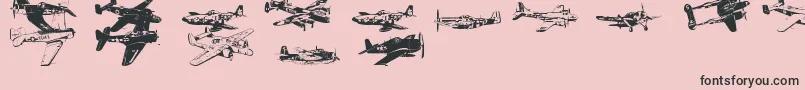 Ww2Aircraft Font – Black Fonts on Pink Background