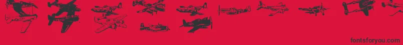 Ww2Aircraft Font – Black Fonts on Red Background