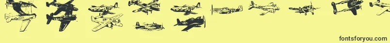 Ww2Aircraft Font – Black Fonts on Yellow Background