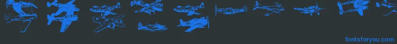 Ww2Aircraft Font – Blue Fonts on Black Background