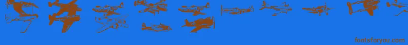 Ww2Aircraft Font – Brown Fonts on Blue Background