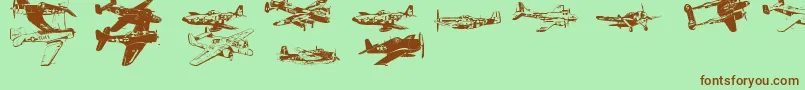 Ww2Aircraft Font – Brown Fonts on Green Background