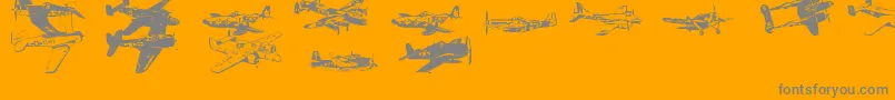 Ww2Aircraft-Schriftart – Graue Schriften auf orangefarbenem Hintergrund