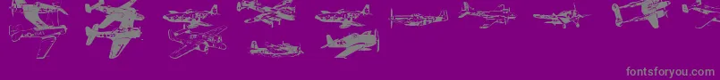 Weitere Informationen zur Ww2Aircraft-Schriftart Ww2Aircraft-Schriftart – Graue Schriften auf violettem Hintergrund