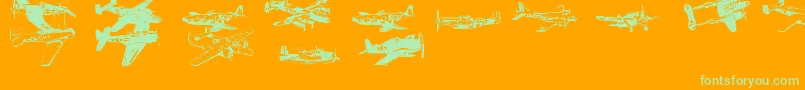 Шрифт Ww2Aircraft – зелёные шрифты на оранжевом фоне