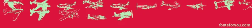 fuente Ww2Aircraft – Fuentes Verdes Sobre Fondo Rojo