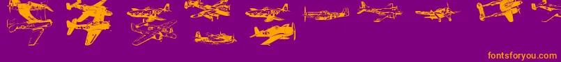Ww2Aircraft Font – Orange Fonts on Purple Background