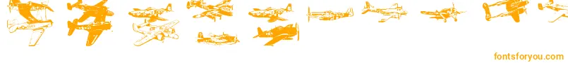 Ww2Aircraft-Schriftart – Orangefarbene Schriften auf weißem Hintergrund