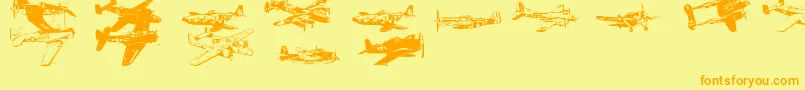 Fonte Ww2Aircraft – fontes laranjas em um fundo amarelo