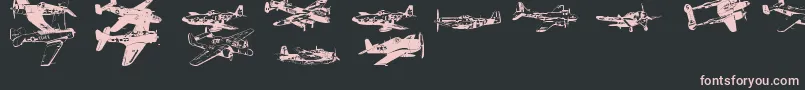 Ww2Aircraft Font – Pink Fonts on Black Background