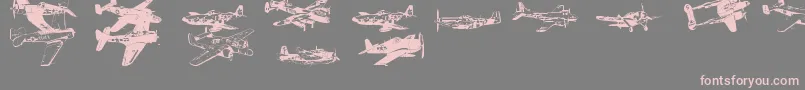 Ww2Aircraft-Schriftart – Rosa Schriften auf grauem Hintergrund