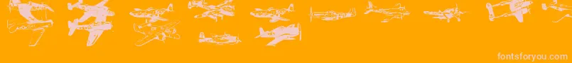 Ww2Aircraft Font – Pink Fonts on Orange Background
