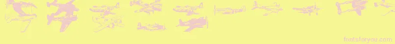 Ww2Aircraft Font – Pink Fonts on Yellow Background