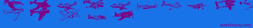 Ww2Aircraft Font – Purple Fonts on Blue Background