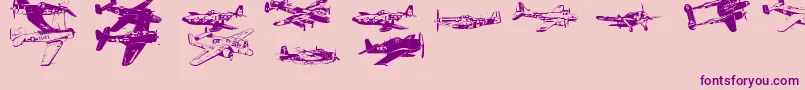 Ww2Aircraft Font – Purple Fonts on Pink Background