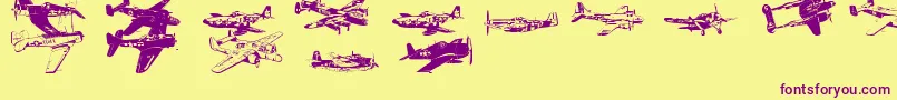 Ww2Aircraft Font – Purple Fonts on Yellow Background