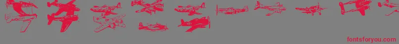 Ww2Aircraft-fontti – punaiset fontit harmaalla taustalla