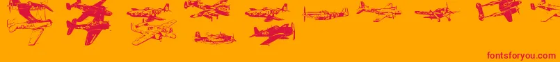 Ww2Aircraft Font – Red Fonts on Orange Background