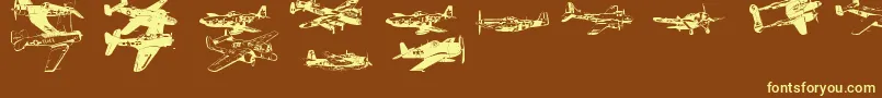 Fonte Ww2Aircraft – fontes amarelas em um fundo marrom