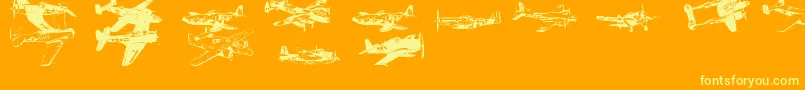 Ww2Aircraft Font – Yellow Fonts on Orange Background