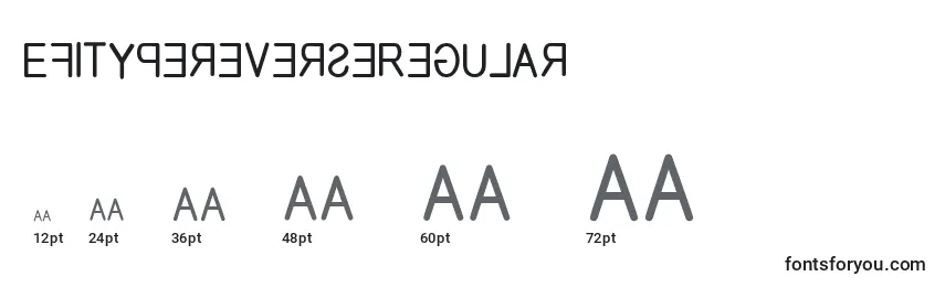 Размеры шрифта EfitypereverseRegular