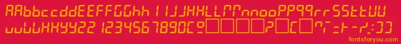 LeslieRegular Font – Orange Fonts on Red Background