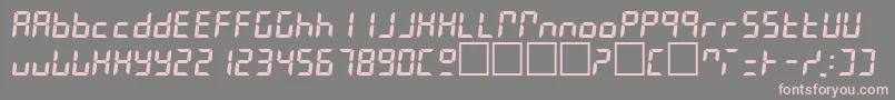 フォントLeslieRegular – 灰色の背景にピンクのフォント