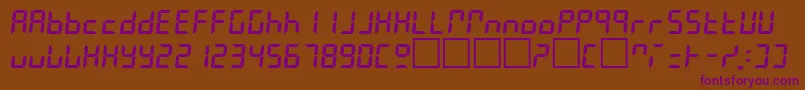 LeslieRegular Font – Purple Fonts on Brown Background