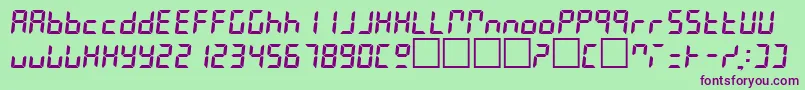 LeslieRegular Font – Purple Fonts on Green Background