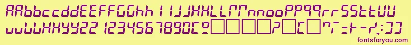 LeslieRegular-fontti – violetit fontit keltaisella taustalla