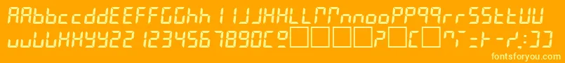 LeslieRegular-fontti – keltaiset fontit oranssilla taustalla