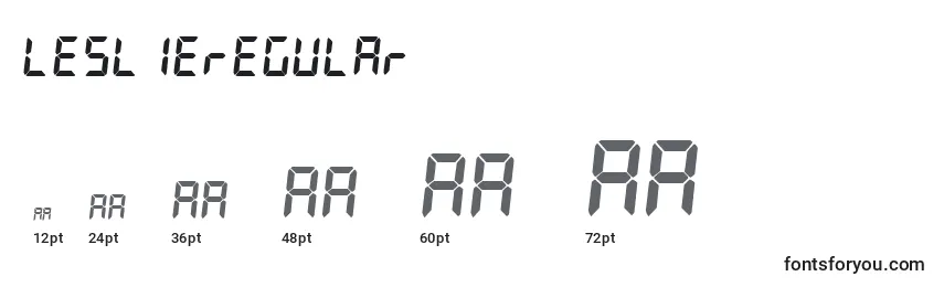 LeslieRegular Font Sizes