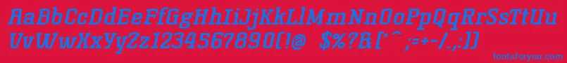 KorneuburgslabboldBolditalic Font – Blue Fonts on Red Background