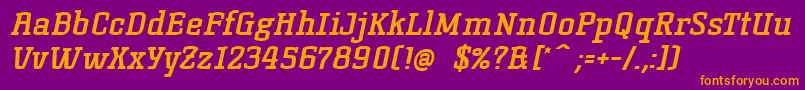 KorneuburgslabboldBolditalic Font – Orange Fonts on Purple Background