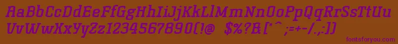 Czcionka KorneuburgslabboldBolditalic – fioletowe czcionki na brązowym tle