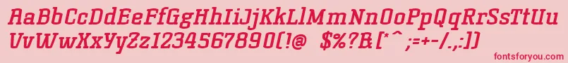 KorneuburgslabboldBolditalic Font – Red Fonts on Pink Background