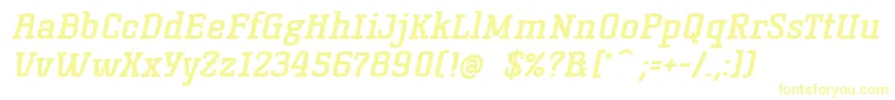 Шрифт KorneuburgslabboldBolditalic – жёлтые шрифты на белом фоне