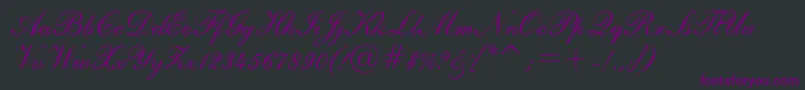 Police English111AdagioBt – polices violettes sur fond noir
