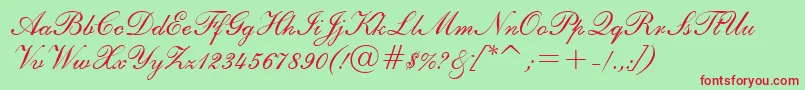 English111AdagioBt Font – Red Fonts on Green Background