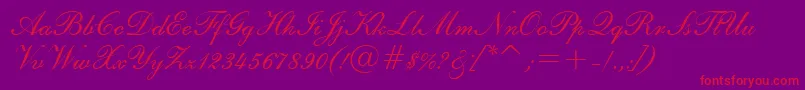 English111AdagioBt Font – Red Fonts on Purple Background