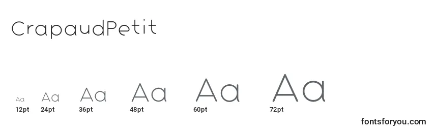 Размеры шрифта CrapaudPetit