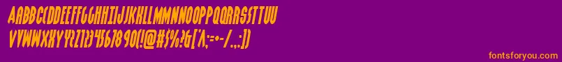 Grendelsmothersemital Font – Orange Fonts on Purple Background