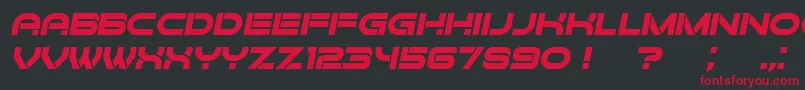 フォントForvertzItalic – 黒い背景に赤い文字