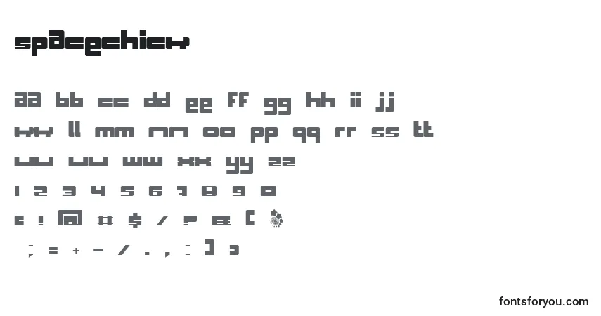 Fuente SpaceChick - alfabeto, números, caracteres especiales